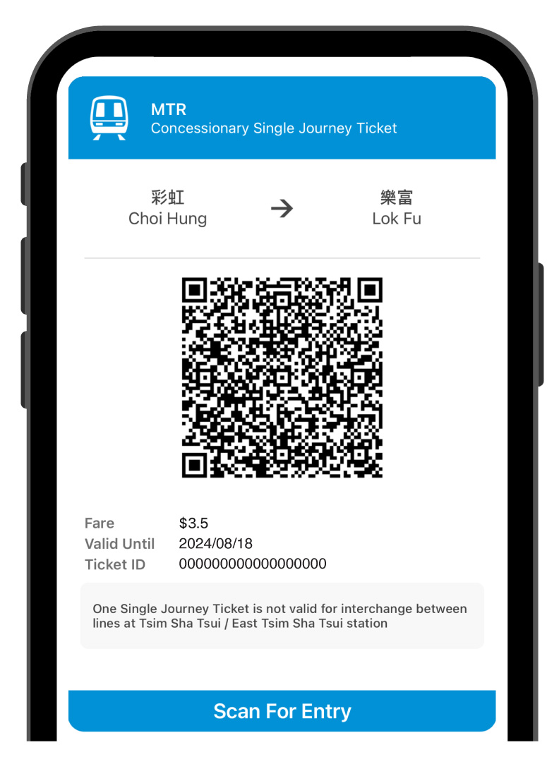 Concessionary Single Journey Ticket