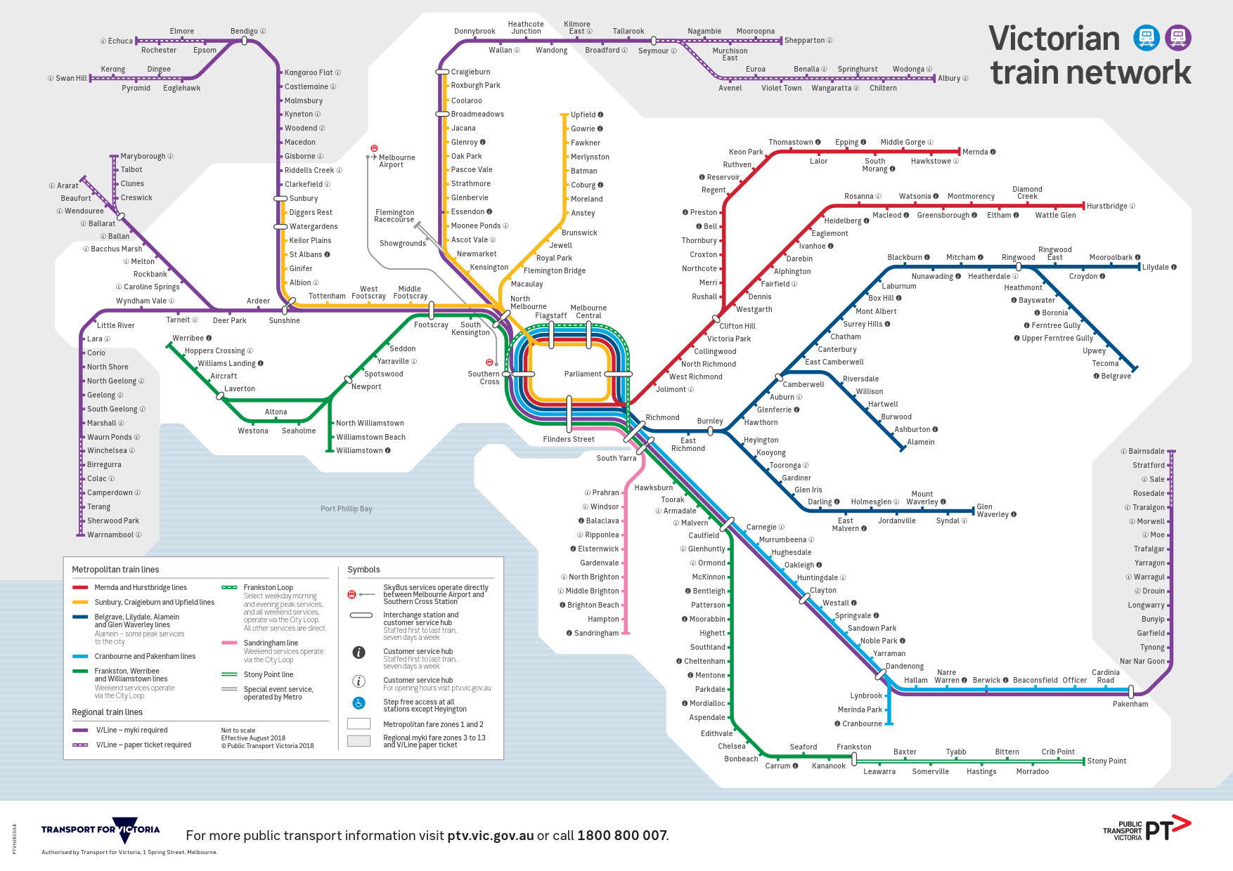 MTR Melbourne S Metropolitan Rail Service   MTM Route Map 