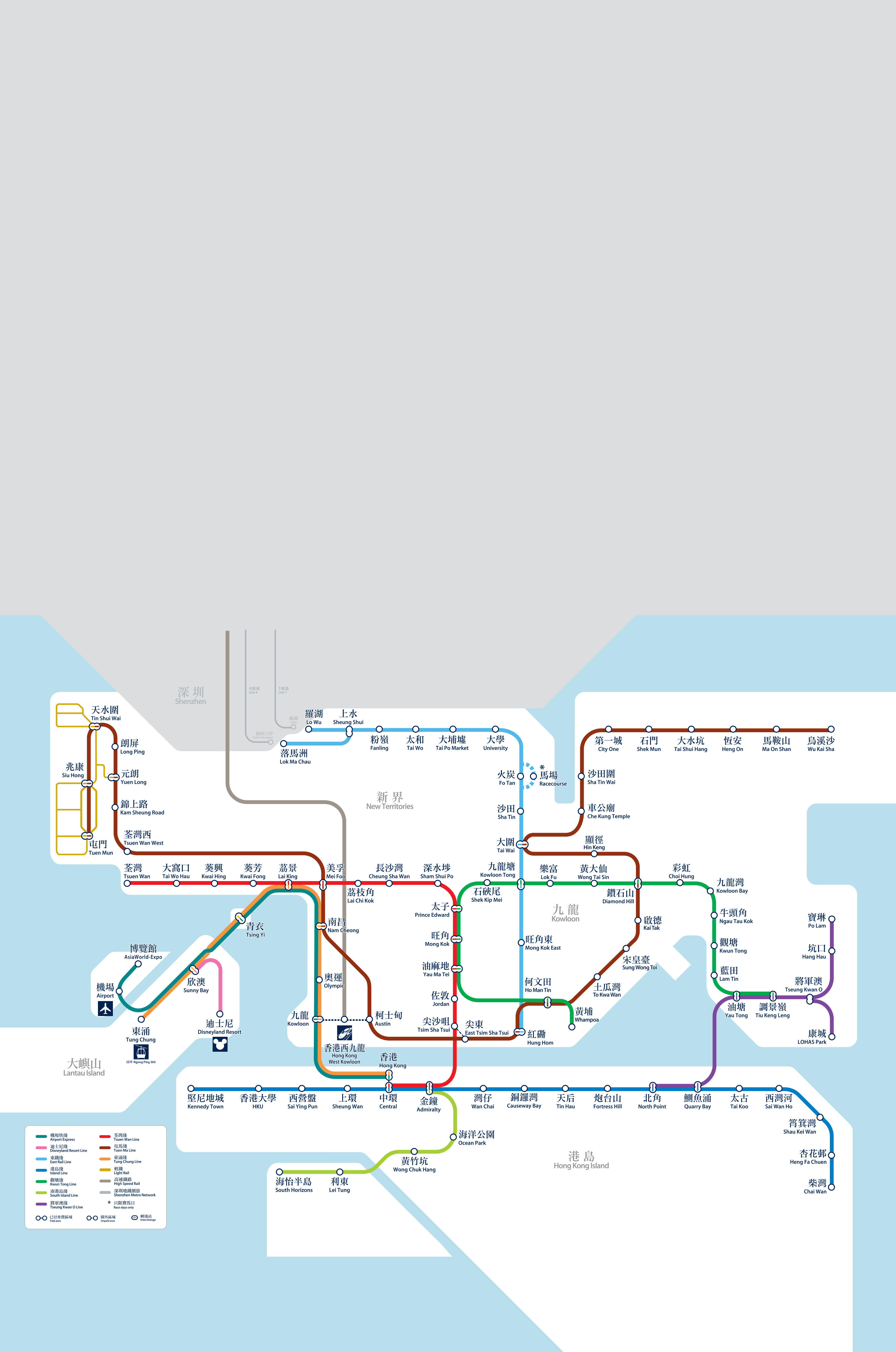 HK MTR Route Map